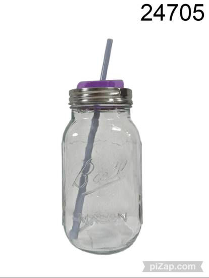 Imagen de FRASCO DE VIDRIO C/ TAPA A ROSCA Y BOMBILLA 650ML 3.26